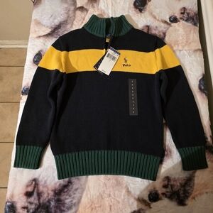 Polo by Ralph Lauren Kids Black, Yellow, and Green Zip-Up Sweater